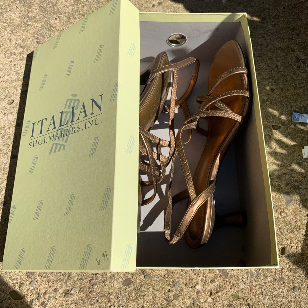 2 inch Bronze Heeled Sandals